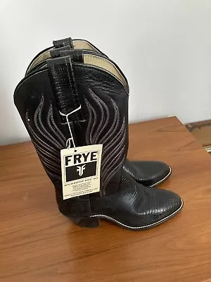 Vintage Black Frye Cowboy Boots NWT Size 7B • $67.15