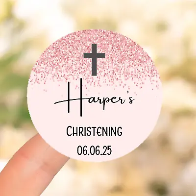 £3.50 • Buy Christening Stickers Personalised, Baptism, Naming Day Favour, Matt Or Gloss
