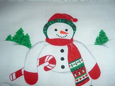 Vtg 80s Jolly Roly Poly Snowman Doll Cut Sew Stuff Fabric Panel Decor #pb3 • $9.99