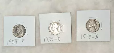 1939 P D S Jefferson Nickels--Key Dates Low Mintage--Second Year Of Issue • $12.50