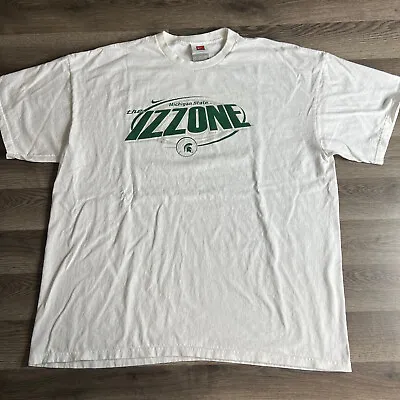 Y2K Nike Team Michigan State Spartans T Shirt Mens 2XL Izzone Tom Izzo MSU • $19.95
