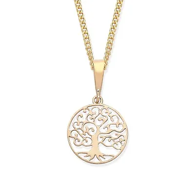 9ct Yellow Gold Tree Of Life Pendant / Necklace + 18 Inch Chain • £59.95