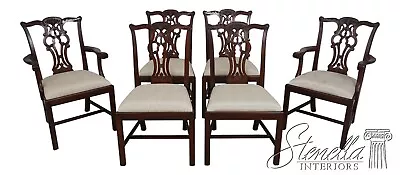 63740EC: Set Of 6 MAITLAND SMITH Carved Mahogany Chippendale Dining Room Chairs • $2595