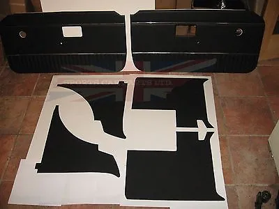 New 6 Piece Interior Panel Set With Door Panels MGB 1970-80 Black With Chrome • $299.95