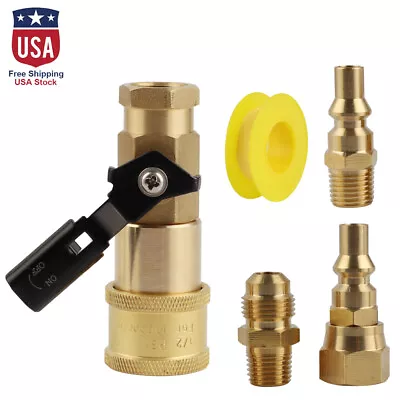 $14.85 • Buy 1/4  Propane Hose Adapter RV Quick-connect Fittings BBQ Grill Adapter Kit 5 PCS