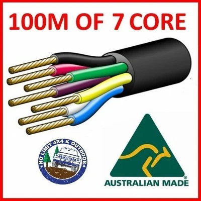 $179.99 • Buy 100m Of 7 Core Wire Cable Trailer Boat Truck Caravan Car Wiring Led Light Roll