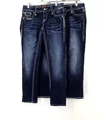 Rock Revival Women's Blue Denim Skinny And Straight Jeans - Size 27 Lot Of 2 • $14.99