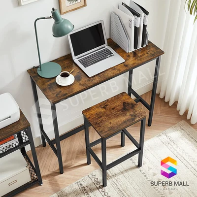 $159.79 • Buy 3 PCS Bar Table Stool Set Dining Table Bar Stool Set Pub Cafe Desk Chair Vintage