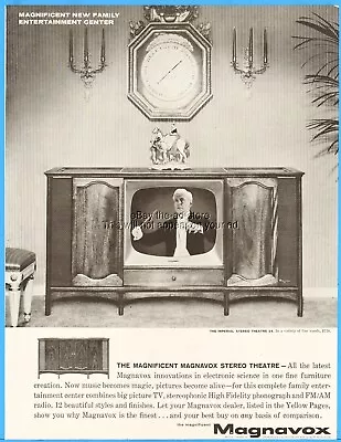 1960 Magnavox Imperial Stereo Theatre 24 Console Television 60's TV Set Ad • $9.44