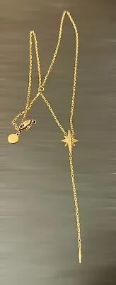 Michael Kors Starburst Pave Crystals Rose Gold Necklace Copper Tone • $44