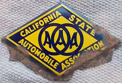 AAA California State Automobile Association Porcelain SIGN EMBLEM 1940'S DEAL!!! • $31