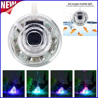 £5.09 • Buy Fish Tank Air Stone Bubble Light LED Underwater LED Color Changing Oxygen Lamp