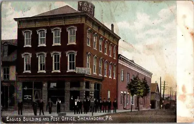 1911. Shenandoah Pa. Eagles Bldg Post Office Postcard. Ss26 • $8