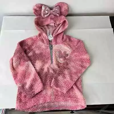 Disney Minnie Mouse Fuzzy Hoodie With Ears Toddler Size: 4T • $17.79