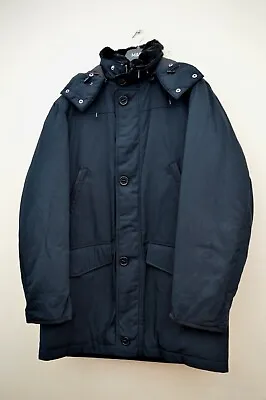 New M&S Collectio Winter Parka Black Navy Feather Down Coat Sz 4XL • $74.60