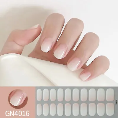 20Tips Nails Gel Stickers Strip Waterproof Long Lasting Full Cover Baking-free • $2.94