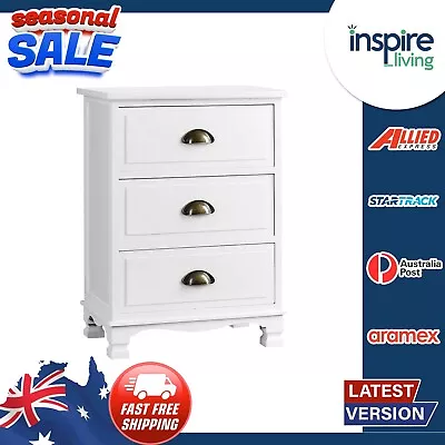 Artiss Bedside Tables Drawers Side Table Storage Cabinet Dresser White Vintage • $78.69