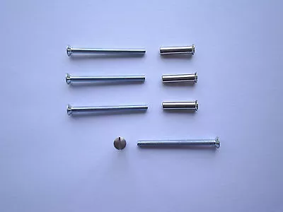 4 X M4 Door Handle Fixings Screws Fastners With Sleeve Suit Hollow Doors. • £4.45