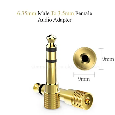 6.35mm Male To 3.5mm Female ( TRS ) 3pole AUX Audio Jack Converter Adapter • £2.99