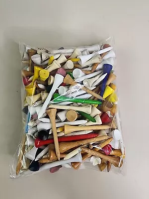 200 Assorted Golf Tees Mixed Bundle Vintage Unsorted Wood Colored • $12