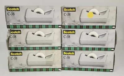 Scotch C38 Desktop Tape Dispenser/1-Inch Core/Non-Skid Base/Gray **LOT OF 6** • $39.88