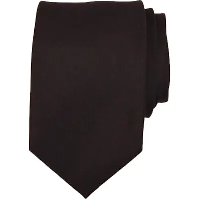 ALARA Mens Slim Tie 2.75 Black Solid 100% Silk Designer Dress Suit Necktie $80 • $18.88