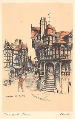 Marjorie C Bates EASTGATE STREET Chester Postcard 8063 • $4.68