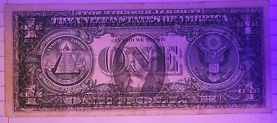 Updated- U.S.$1 Paper Money Error 1977 Front Stamping Printed Over The Back.  • $390