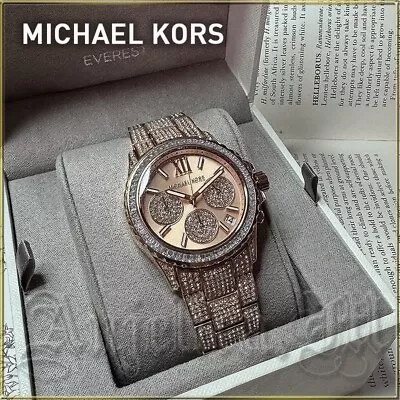 NWT MICHAEL KORS Everest Chronograph Rose Gold-Tone Stainless Steel Watch MK7235 • $215