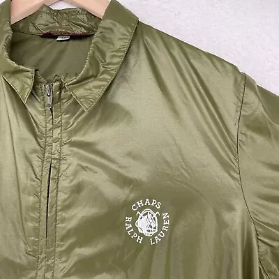CHAPS RALPH LAUREN Jacket Mens M Windbreaker Golf Full Zip Rain Gear Olive VTG • $19.60