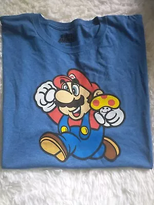 Super Mario Mens Graphic T-Shirt Blue Toad Nintendo Switch Gamer Size 3XL  • $15.98