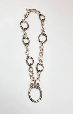 Michael Dawkins Sterling Silver Starry Night Oval Link Necklace 18  925 • $78.88