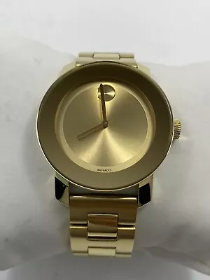 Movado Bold Quartz Yellow Gold Ion Plated Stainless Steel Ladies Watch 3600085 • $169.95