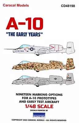 Caracal Decals 1/48 A-10 WARTHOG  THE EARLY YEARS  Prototypes & Test Aircraft • $15.50