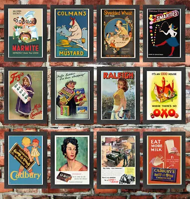 Framed High Quality Vintage Retro British Advertisement Wall Art Prints Posters • £12.95