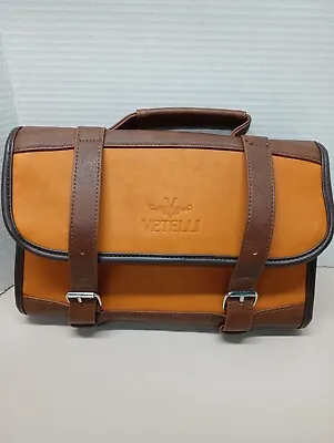 Vetelli Men's Classic Leather/Canvas Foldable Dopp Hanging Toiletry Bag • $19.99
