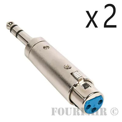 2 Pack - 3pin XLR Female To 1/4  Stereo TRS Male Plug Audio Cable Mic Adapter • $7.95