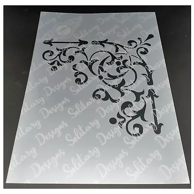 French Stencil Vintage Damask Flourish Furniture Wall Painting Shabby Chic V3CF4 • £5.79