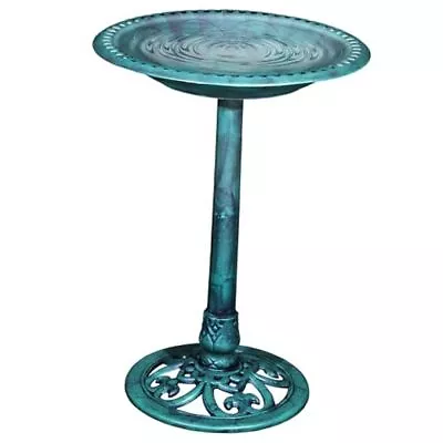  28  Pedestal Outdoor Bird Bath Vintage Bronze Polyresin Birdbath Only • $62.62