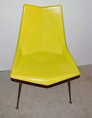 Paul McCobb Design Yellow Fiberglass Mid Century Modern Origami Chair Ca 1950's • $499