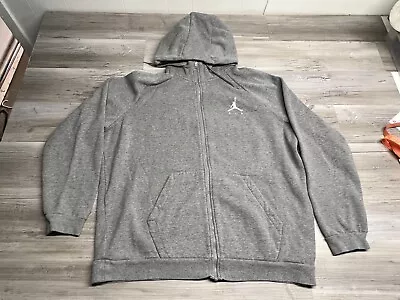 Nike Air Jordan Jump Man Heather Gray Zip Up Hooded Hoodie Sweatshirt Size XL • $32