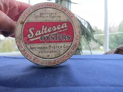 Vintage  Saltesea Oysters  Seafood Jar Nice Collectible! Providence R.I. • $12