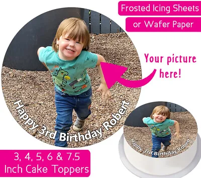 Your Own Personalised Photo Custom Image Edible Wafer & Icing Cake Toppers Decor • £4.99