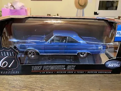 HIGHWAY 61 1967 PLYMOUTH GTX Blue. 1/18 Scale. NIB • $95