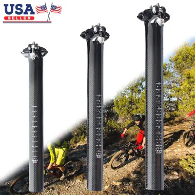 TOSEEK MTB Bike Seatpost Carbon Fiber 27.2/30.8/31.6mm Mountain Road Seat Tube • $30.35