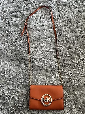 Michael Kors Jet Set Travel Large Phone Crossbody Bag Orange Strap • $49.99