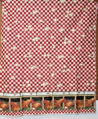 1 Yard Sunny Side  Roosters Farm Border Fabric • $4.99