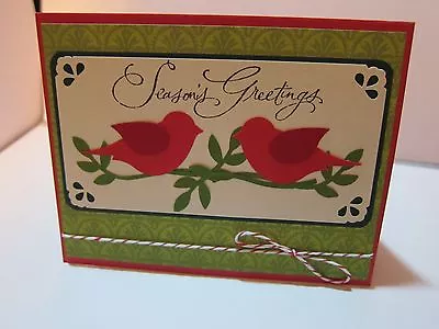 Stampin Up  Seasons Greetings  Holiday Christmas Bird Punch Handmade Card • $3.25