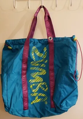 $22.99 • Buy Zumba Join The Party Fast Dash Tote Bag Teal Purple Nylon Large Side Pockets 