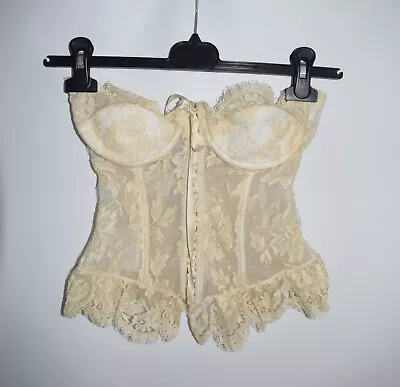 Sexy Vintage Moschino Cheap And Chic Ivory Lace Corset Bustier Top Size 44 RARE • $480